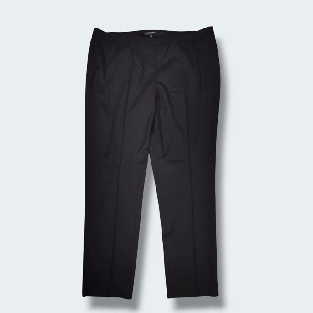 Lafayette 148 Bleecker Pants Size 18 Black Virgin Wool Straight Leg Trousers